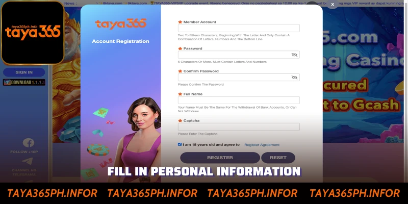 Fill in Personal Information